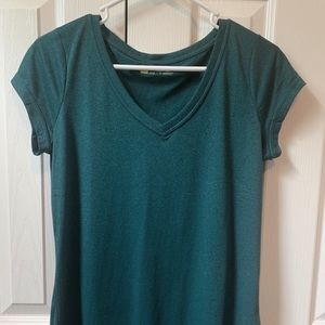 Xersion Blue Green V-neck Workout Tee | S